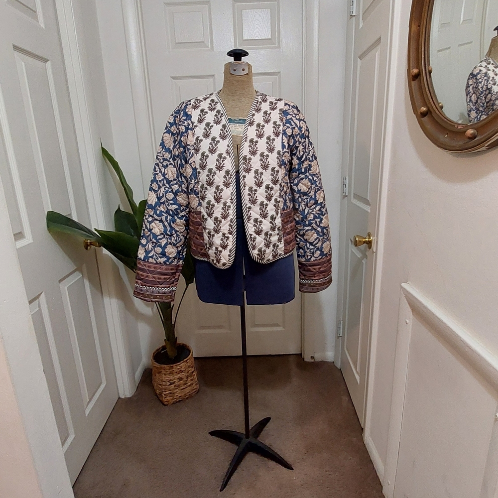 Floral Patterned Open Front Jacket - image 5